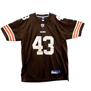 Cleveland Browns #43 Ward Jersey Mens 52 Reebok On Field NFL Football Sportswear